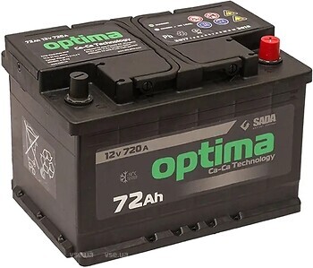 Фото Optima 72 Ah Euro EN720 (0) R низкий