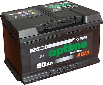 Фото Optima AGM 80 Ah Euro EN800 (0) R