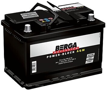 Фото Berga Power Block AGM 70 Ah EN760 (0) R (5709010767502)