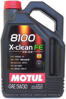 Фото Motul 8100 X-clean FE 5W-30 4 л (814107/104776)