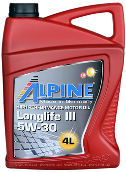 Фото Alpine Longlife III 5W-30 4 л