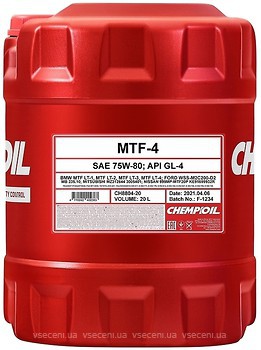 Фото Chempioil MTF-4 75W-80 GL-4 20 л (CH8804-20)