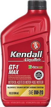 Фото Kendall GT-1 MAX Premium Full Synthetic LiquiTek 0W-20 0.946 л