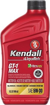 Фото Kendall GT-1 MAX Premium Full Synthetic LiquiTek 5W-30 0.946 л