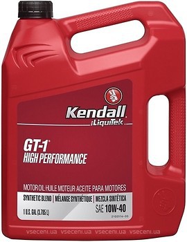 Фото Kendall GT-1 High Performance LiquiTek 10W-40 3.785 л