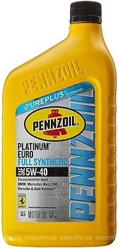 Фото Pennzoil Platinum Euro Full Synthetic 5W-40 0.946 л