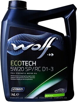 Фото Wolf EcoTech 5W-20 SP/RC D1-3 4 л (1050525)