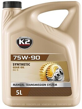 Фото K2 Synthetic Gear Oil GL-5 75W-90 5 л (O5565E)