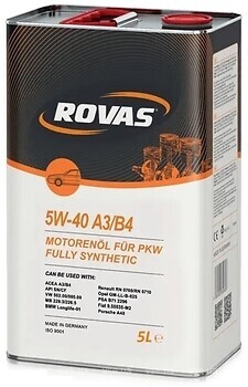 Фото Rovas A3/B4 10W-40 5 л