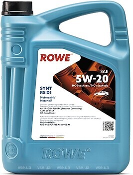 Фото ROWE Hightec Synt RS D1 5W-20 5 л (20342005099)