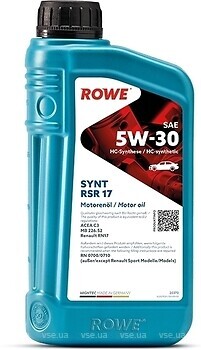 Фото ROWE Hightec Synt RSR 17 5W-30 1 л (20370001099)