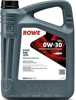 Фото ROWE Hightec Synt RSB 12FE 0W-30 5 л (20305005099)