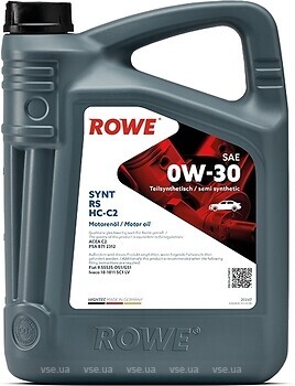 Фото ROWE Hightec Synt RS 0W-30 HC-C2 5 л (20247005099)