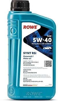 Фото ROWE Hightec Synt Rsi 5W-40 1 л (20068001099)