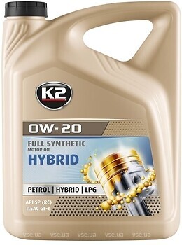 Фото K2 Full Synthetic Motor Oil Hybrid 0W-20 5 л (O0525E)