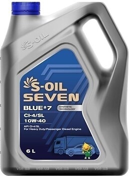 Фото S-Oil Seven Blue #7 CI-4/SL 10W-40 6 л