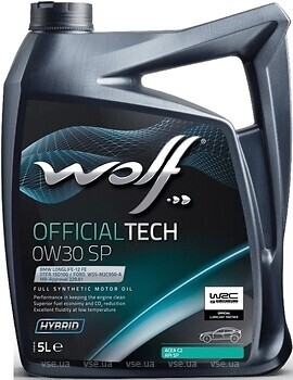 Фото Wolf OfficialTech 0W-30 SP 1 л (1049042)