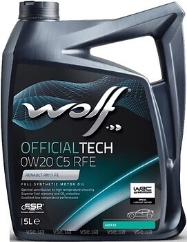 Фото Wolf OfficialTech 0W-20 C5 RFE 1 л (1042488)