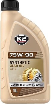 Фото K2 Synthetic Gear Oil GL-5 75W-90 1000 л (O5561000E)