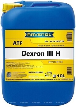 Фото Ravenol ATF Dexron III H 10 л (1212100-010)