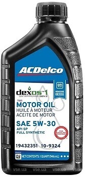 Фото AC Delco Full Synthetic Dexos1 Gen3 5W-30 0.946 л (10-9324/19432351)