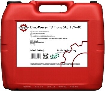 Фото DynaPower TD Trans 15W-40 60 л