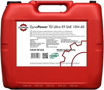 Фото DynaPower TD Ultra E9 10W-40 208 л