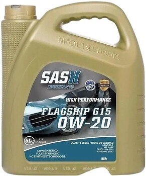 Фото SASH Lubricants Flagship G15 0W-20 5 л