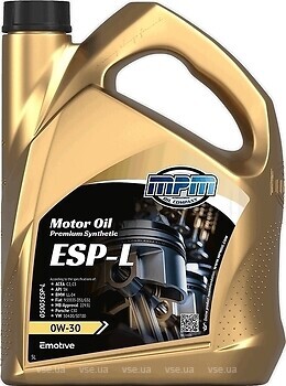 Фото MPM Premium Synthetic ESP-L 0W-30 5 л (05005ESP-L)