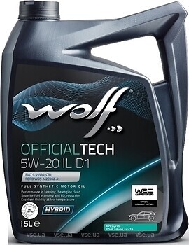 Фото Wolf OfficialTech IL D1 5W-20 5 л (1054580)