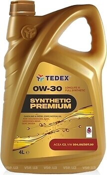 Фото Tedex Synthetic Premium 0W-30 4 л