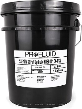 Фото ProFluid Full Synthetic 10W-30 CK-4 (Pails) HDEO 18.93 л