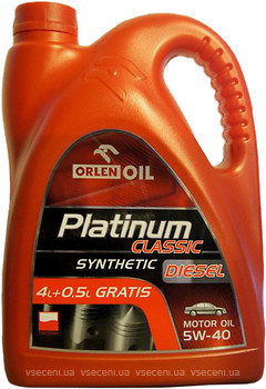 Фото Orlen Oil Platinum Classic Diesel Synthetic 5W-40 4.5 л