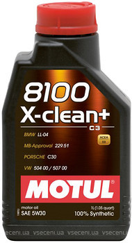 Фото Motul 8100 X-clean + 5W-30 1 л (854711/102259/106376)