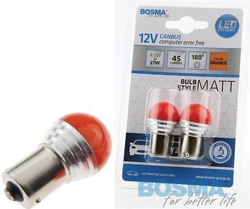 Фото Bosma Led Matt PY21W 12V 4.5W 9xSMD 2835 Amber (5370/93535370)