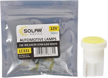 Фото Solar led T10 12V 0.6W 1xCOB White (LC331P)