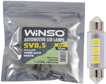 Фото Winso led T11 C5W 12V 3xSMD 5050 39mm White (127470)