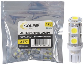 Фото Solar led T10 12V 9xSMD 5050 White (LS277P)