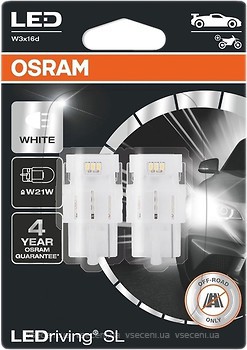 Фото Osram LEDriving SL W21W (7440) 12V 2W 6000K (7505DWP-02B)