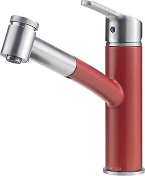 Фото Franke Smart Pull Out Spray с выносным шлангом никель оптик/ красный (115.0534.219)