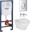 Фото Roca Gap Round Rimless A34H0N8000 + Grohe Rapid SL 38721001