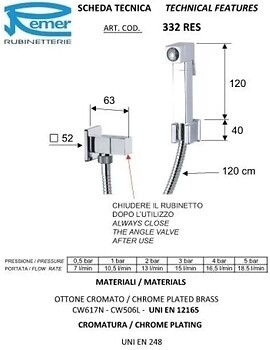 Фото Remer Rubinetterie 332RES