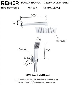 Фото Remer Rubinetterie SETS02Q20Q