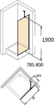 Фото Huppe Design pure реверсивная боковая стенка 80 (8P1003)