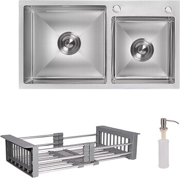 Фото Lidz H7843 Handmade Brushed Steel 3.0/1.0 + корзина Lidz K01B (LDH7843BRU3538747525)