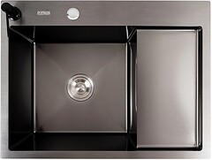 Фото Platinum Handmade PVD CM 65x50x21L 3.0/0.8 черный (круглый сифон)