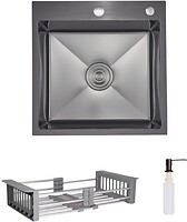 Фото Lidz H5050HB Handmade 2.5/0.5 Decor Black PVD Honeycomb + корзина K01G (LDH5050BDECPVD4836949127)