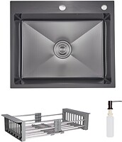 Фото Lidz H6050HB Handmade 2.5/0.5 Decor Black PVD Honeycomb+корзина K01G (LDH6050BDECPVD4837149129)