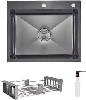 Фото Lidz H6050HB Handmade 2.5/0.5 Decor Black PVD Honeycomb+корзина K01G (LDH6050BDECPVD4837149129)