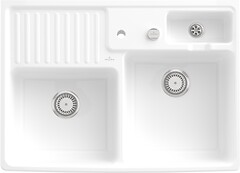 Фото Villeroy & Boch Double-bowl sink Snow White (632392KG)
